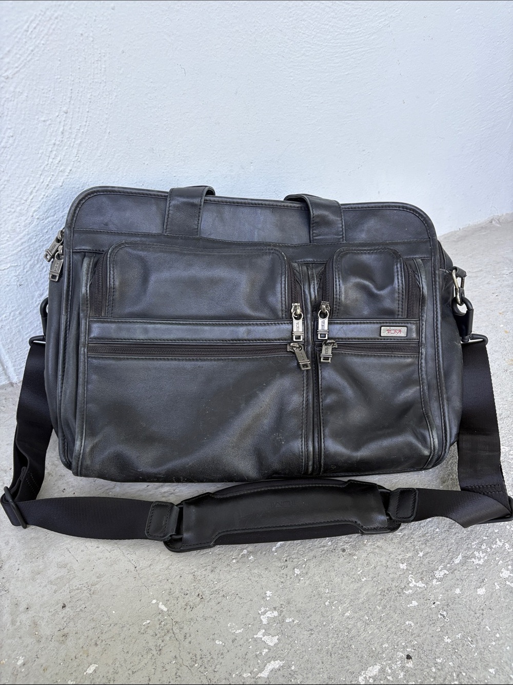 Tumi Alpha Napa leather expandable briefcase